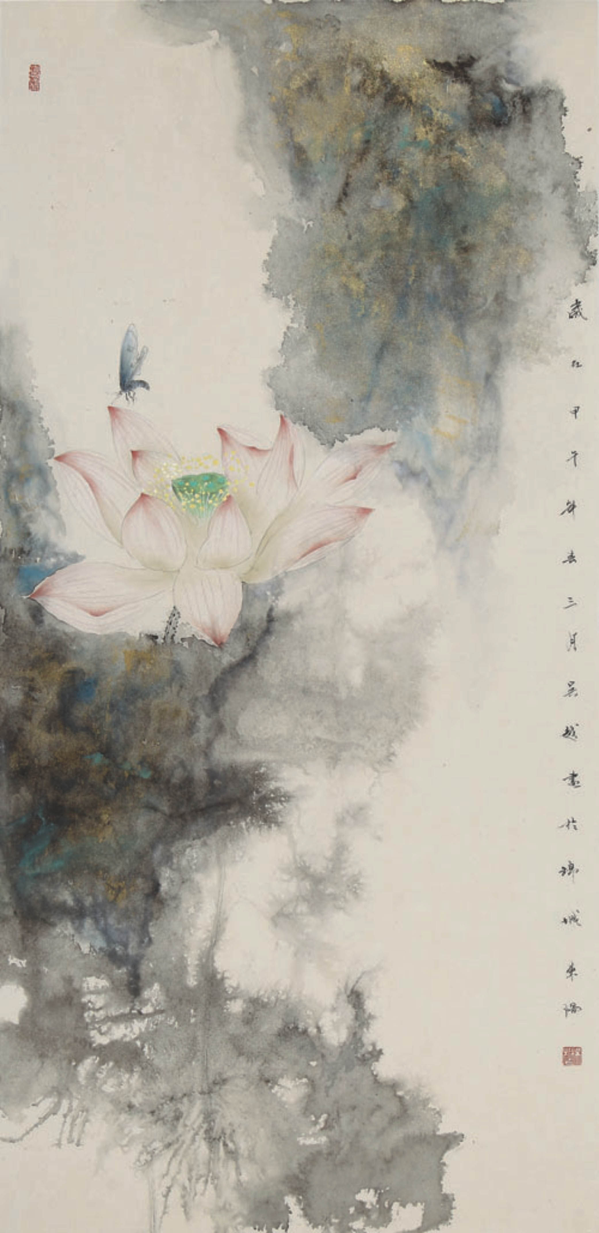 吴越《泼彩荷花》