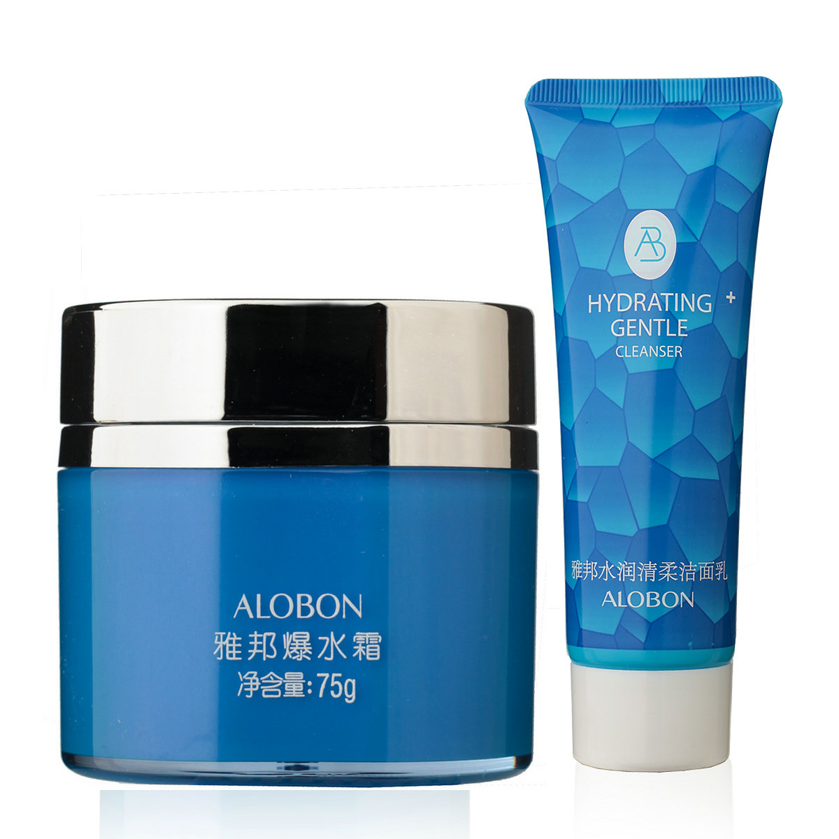 AloBon/雅邦爆水霜75g+送洁面乳水珠出水保湿补水面霜化妆品护肤