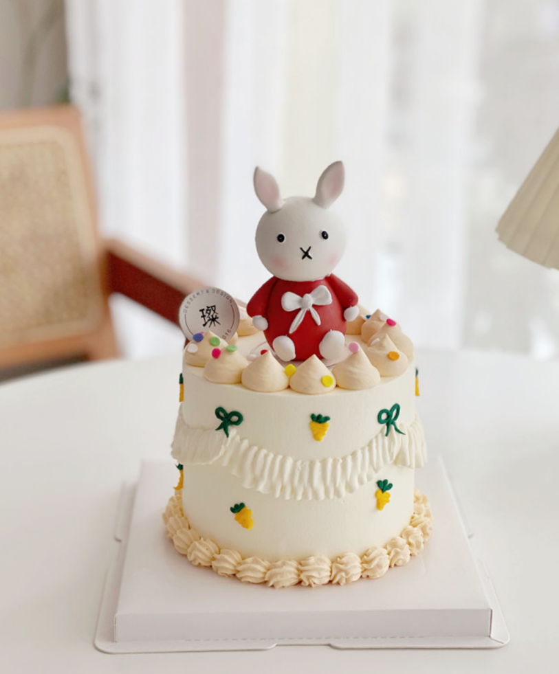 烘焙蛋糕装饰摆件网红小兔子小女孩女生女神兔子生日蛋糕插牌插件