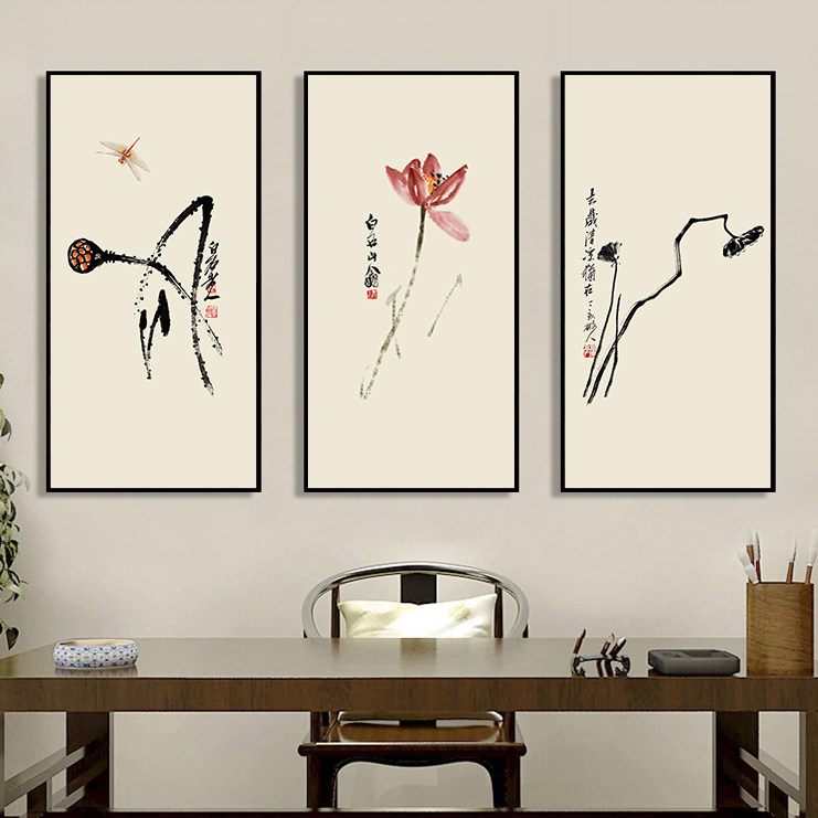 谭舍画艺的优惠券大全—新中式现代禅意装饰画客厅玄关中国风淡雅歺厅