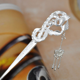 99纯银发簪手工银饰新娘头饰品步摇发钗盘发饰银簪子结婚纪念礼物