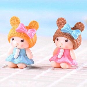 微景观摄影造景小人物摆件创意手工迷你小人装饰可爱熊耳朵娃娃