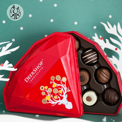 进口驯鹿西西里柠檬海盐白巧克力 钻石精选松露巧克力圣诞礼盒