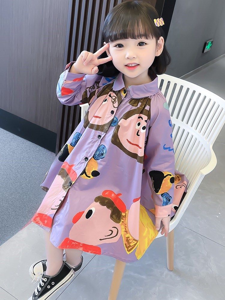 女童连衣裙春秋装新款洋气韩版女宝宝长袖衬衫裙小童春装公主裙子