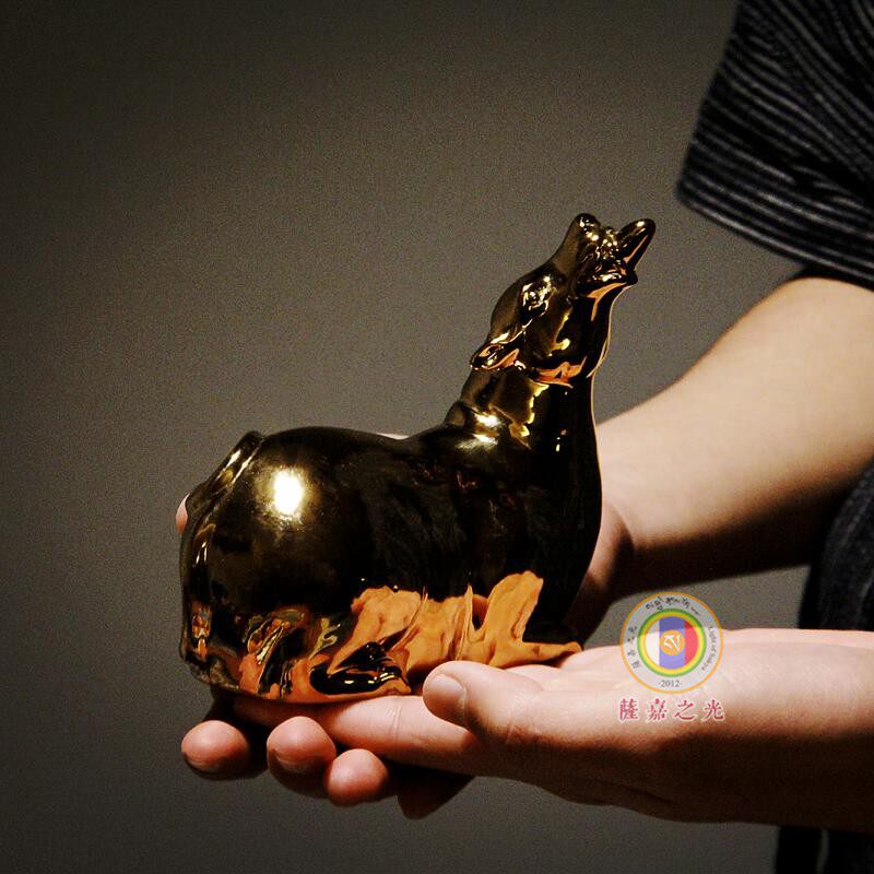 金釉满愿吐宝鼠 吐宝神鼬 财神眷属找财鼠财富守护