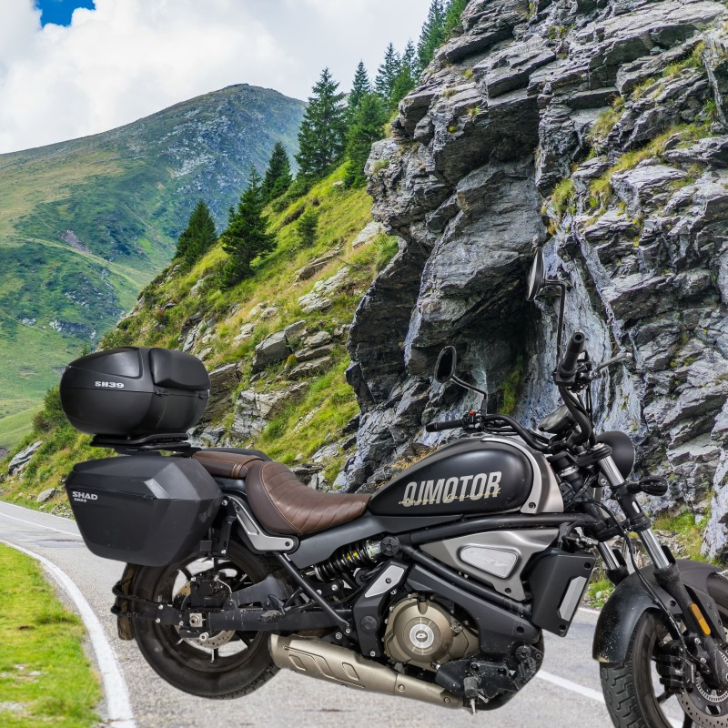 促适用于钱江摩托车闪500s边箱侧箱三箱硬箱加尾架靠背快拆改装配