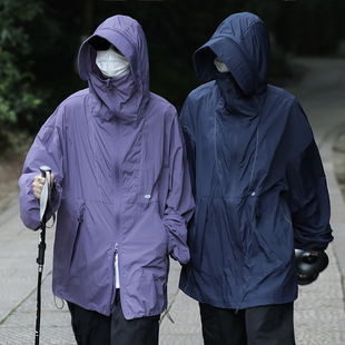 夏季户外冰丝防晒衣男女美式休闲防紫外线外套薄款透气连帽皮肤衣