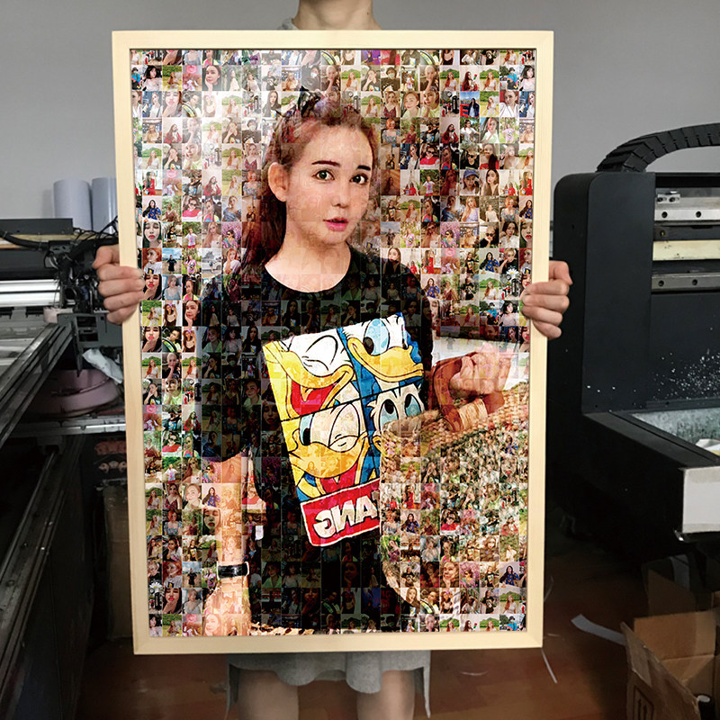 520拼图照片定制人像画1000片情侣女朋友订制相片diy手工礼物带框