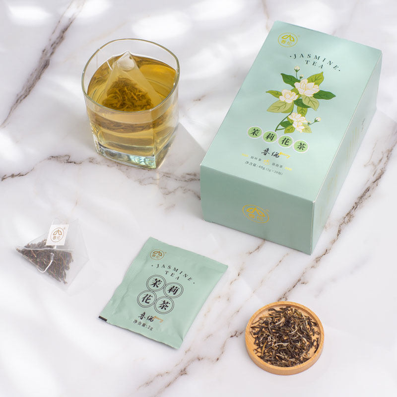 春伦福州茉莉花茶袋装小包原叶袋泡茶三角茶包冷泡茶2021新茶40g