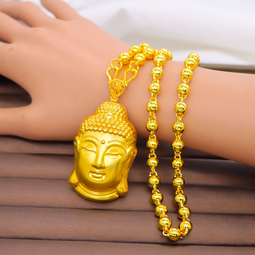 黄金佛头吊坠