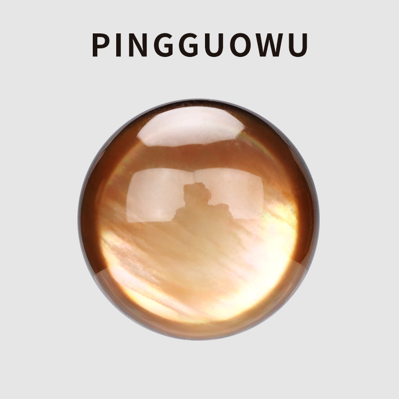 PINGGUOWU 日本进口黑色深海贝壳手工拼接半球女大衣纽扣貂皮扣子