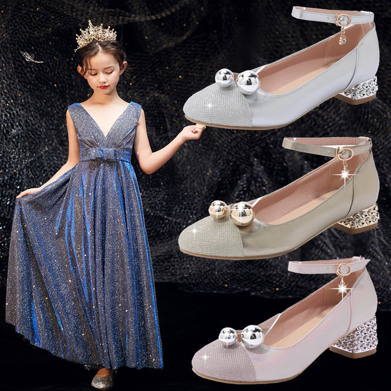 春夏女童皮鞋儿童公主鞋中大童学生模特走秀鞋礼服舞台演出高跟鞋