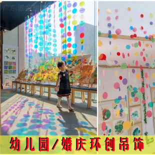 pvc彩色透明塑料片圆片胶片绘画幼儿园环创婚庆展厅涂鸦薄膜吊饰