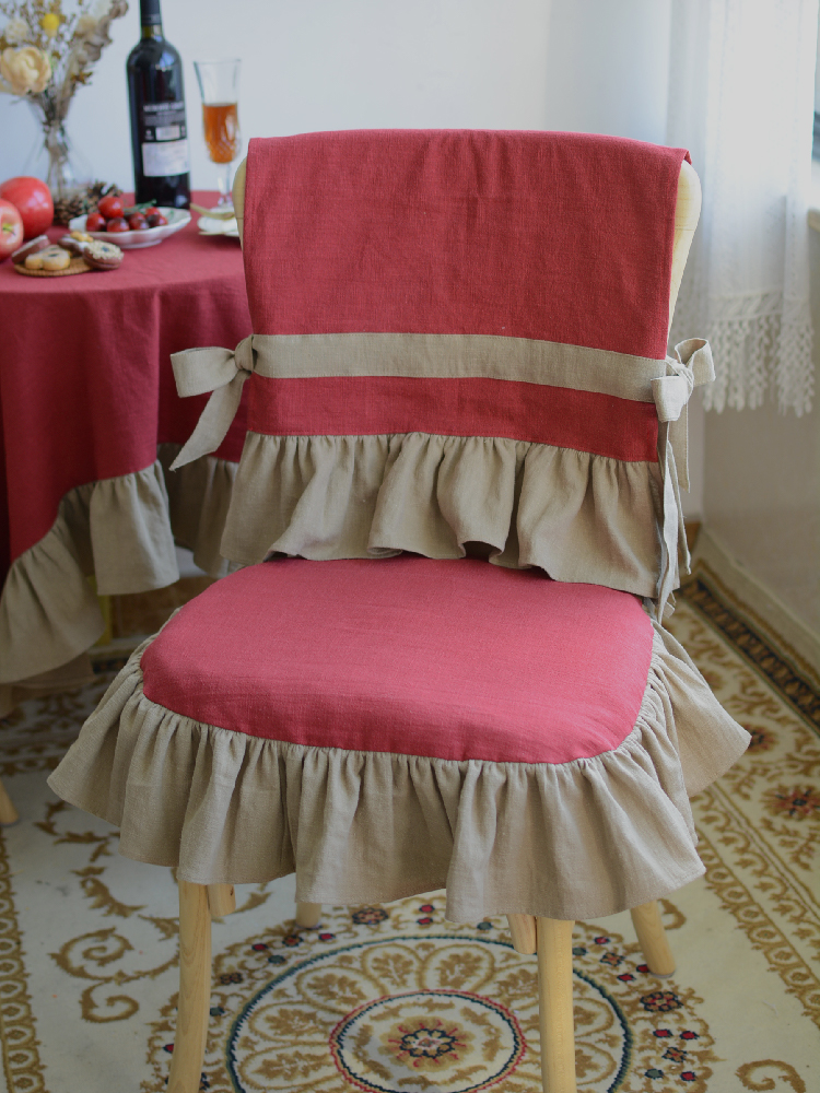 定制坐垫美式纯色加厚椅垫餐椅垫靠背一套文艺北欧风超软可拆洗