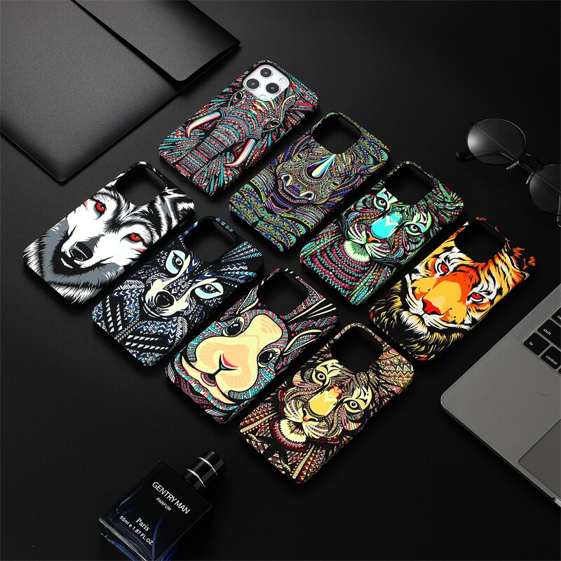 潮牌森林之王苹果13手机壳iphone13promax浮雕带夜光pro半包ip十三p