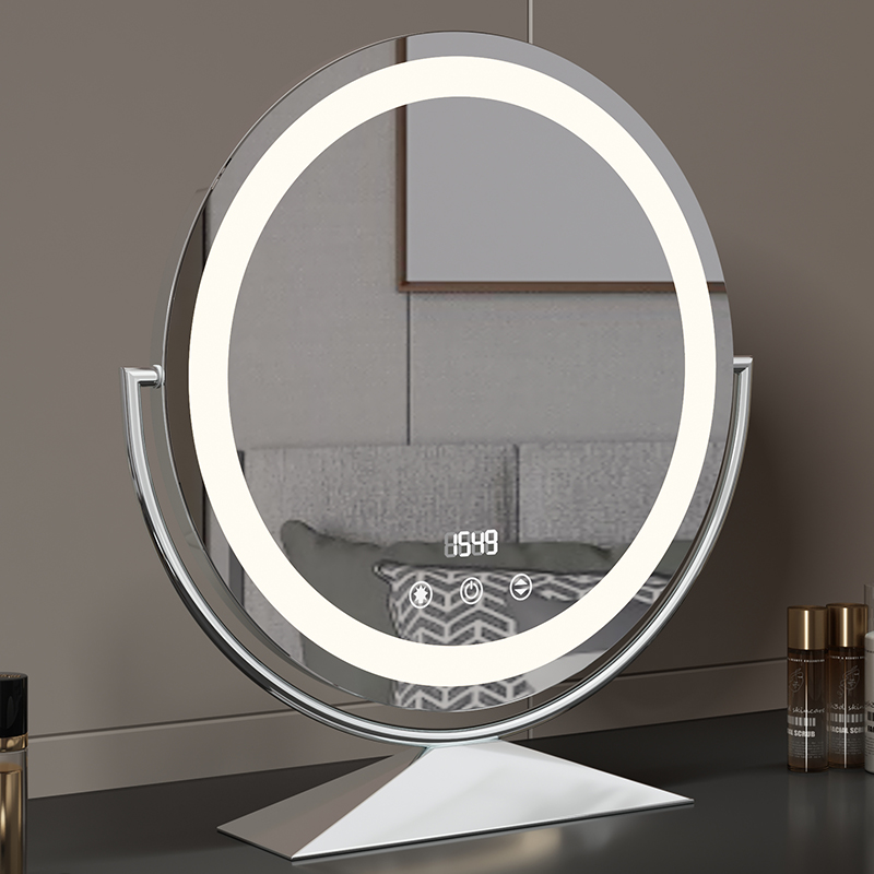 智能桌面圆带灯led镜子卧室化妆镜