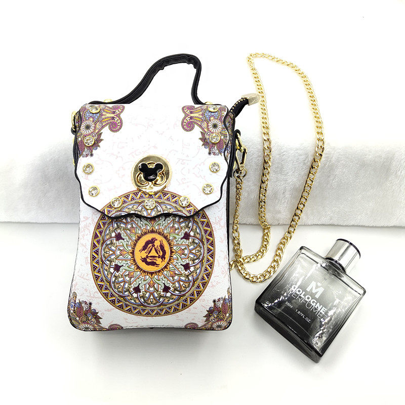 敦煌壁画藻井斜挎包钱包手机包莫高窟创硬质女背包旅游纪念品包邮