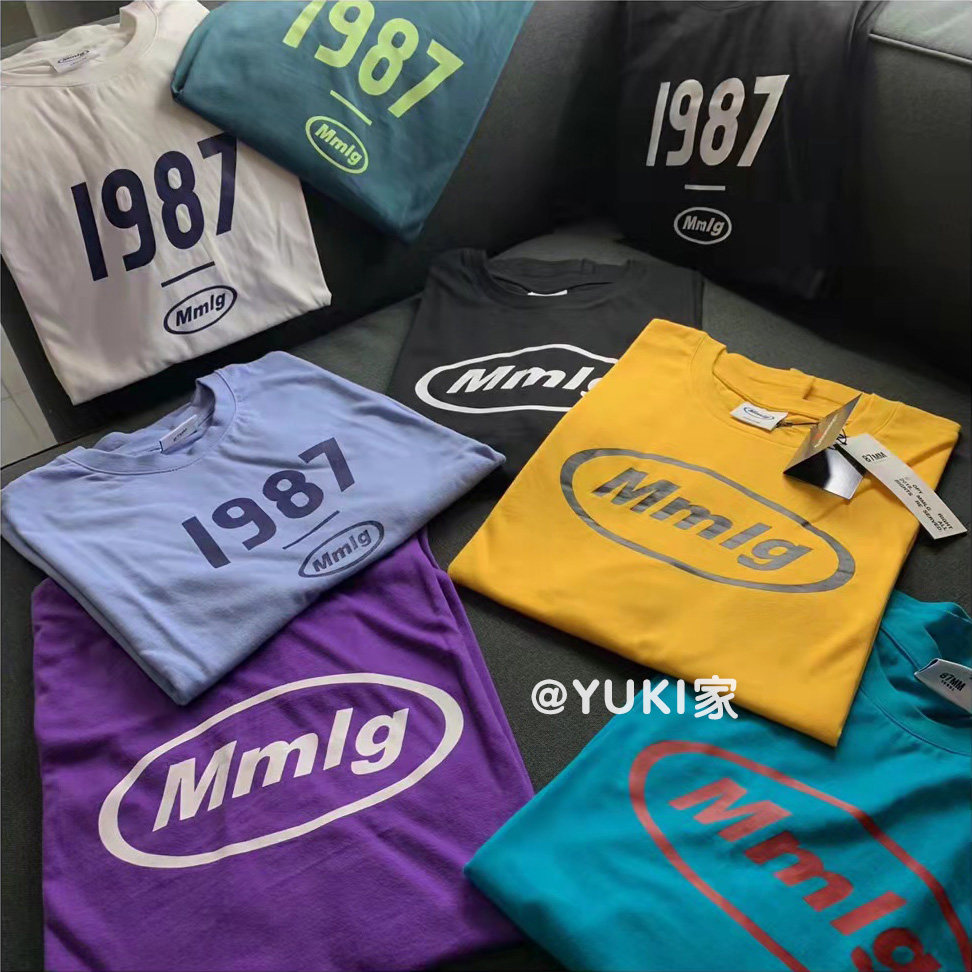 【特价清仓】韩国潮牌mmlg短袖t恤现货87mm宽松1987男女情侣纯棉