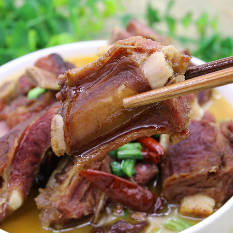 湖北恩施土家特产农家土猪腊排骨传统柴火烟熏腊味仔排腊肉500g-长友