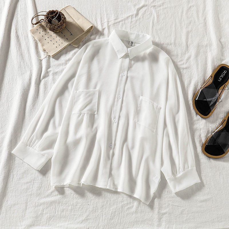 Shirt female 2019 summer new pattern the republic of korea Easy Versatile Chiffon Cardigan coat chic Thin section Long sleeve Sunscreenin the Women's clothing/Boutique , Shirt category - from Buy2taobao.com to provide professional Taobao agent buy service