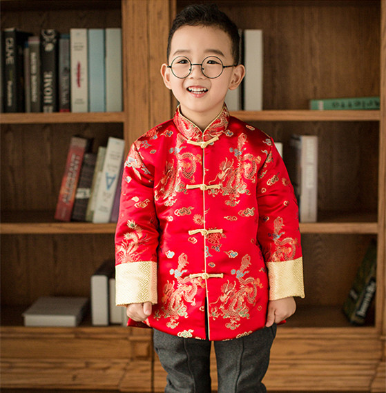 一折男童过年喜庆衣服 中式唐装