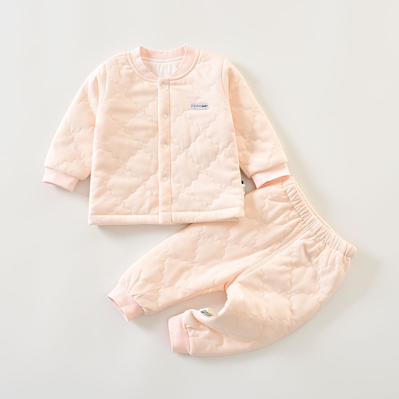 开胸套装男女宝宝夹棉薄棉衣秋冬季纯棉保暖棉服 - 腾跃母婴专营店