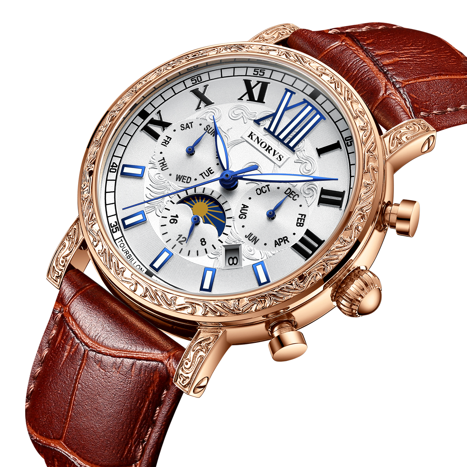 KNORVS卡诺威斯商务多功能机械表 瑞士高端品牌男士手表-手表大师