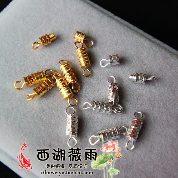 diy13.5*7mm铜镀金银项链扣首饰扣螺丝扣.璎珞手钏zakka材料配件