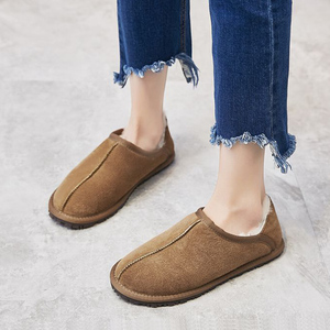 冬季面包鞋女加绒韩版ins一脚蹬懒人雪地靴低帮豆豆新款平底棉鞋