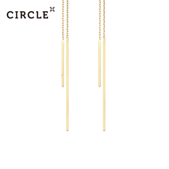 Circle日本珠宝 10K黄金耳环线条简约耳环 精致大气 正品女