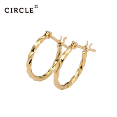 circle日本珠宝 10K黄金马蹄形耳环简约精致 菲尼系列正品