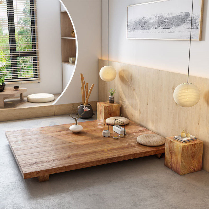 日式榻榻米床主卧床18米双人床落地12米实木拼接实木床