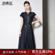 海青蓝 牛仔连衣裙夏女2025新款女装高级时尚气质法式中长款裙子