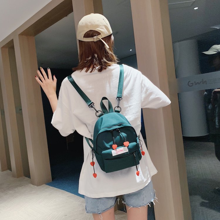 韩版小包包女2022新款夏季洋气帆布双肩包时尚少女旅行包学生背包