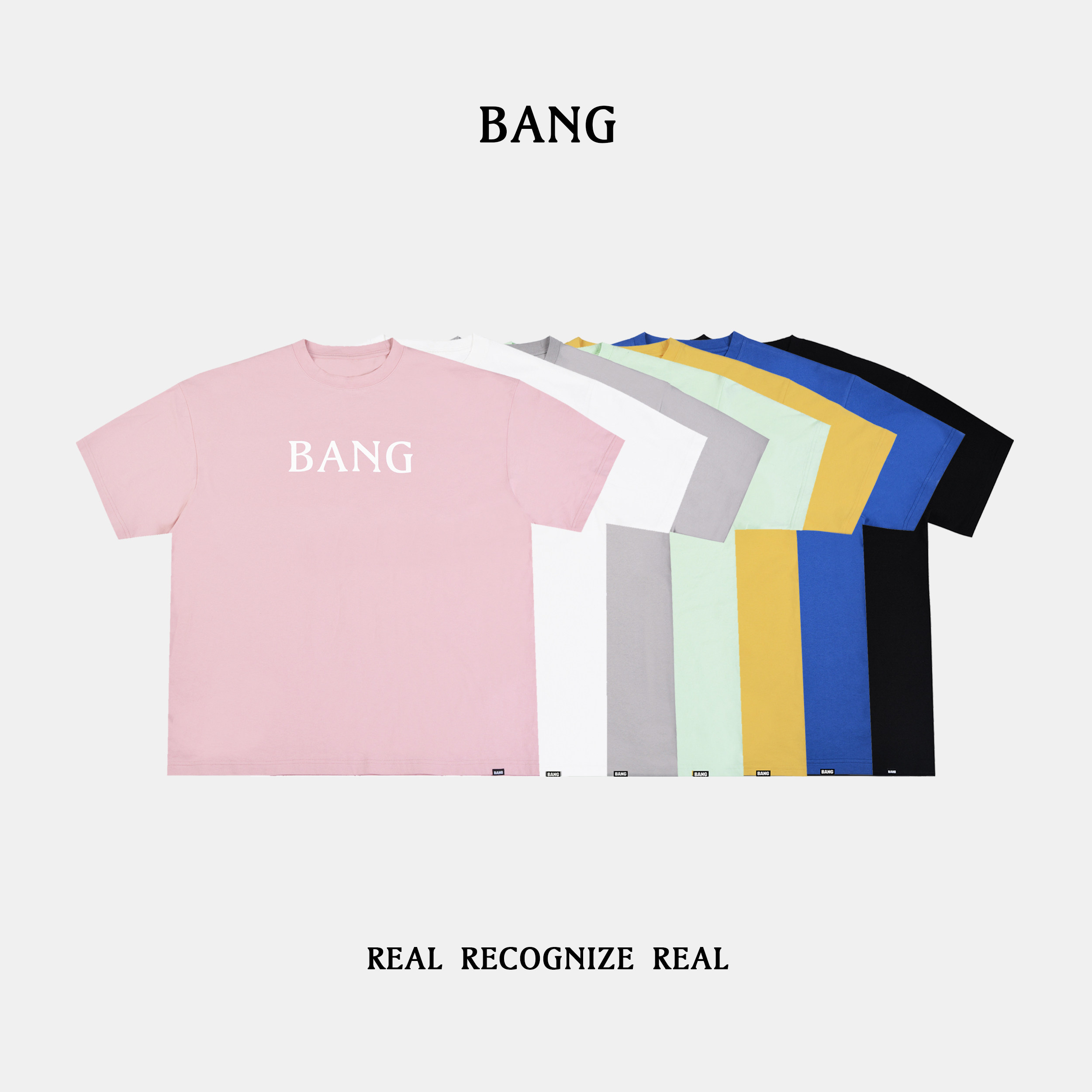 邦bang 基础logo印花t恤 刘聪同款春夏潮流街头多色情侣男女短袖