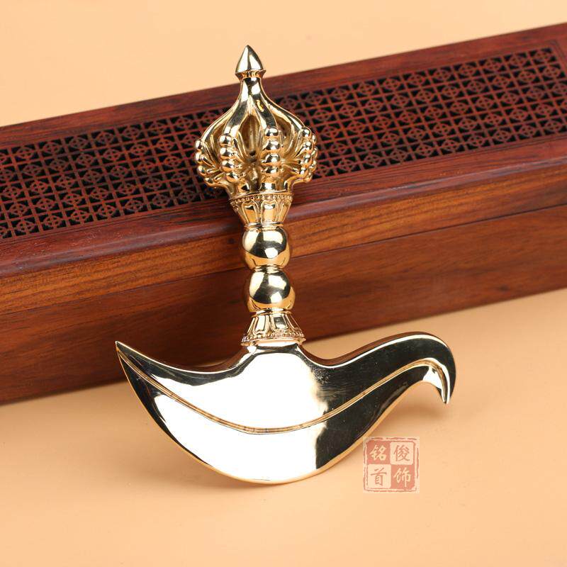 藏传佛教纯铜九股钺刀金刚杵降魔杵金