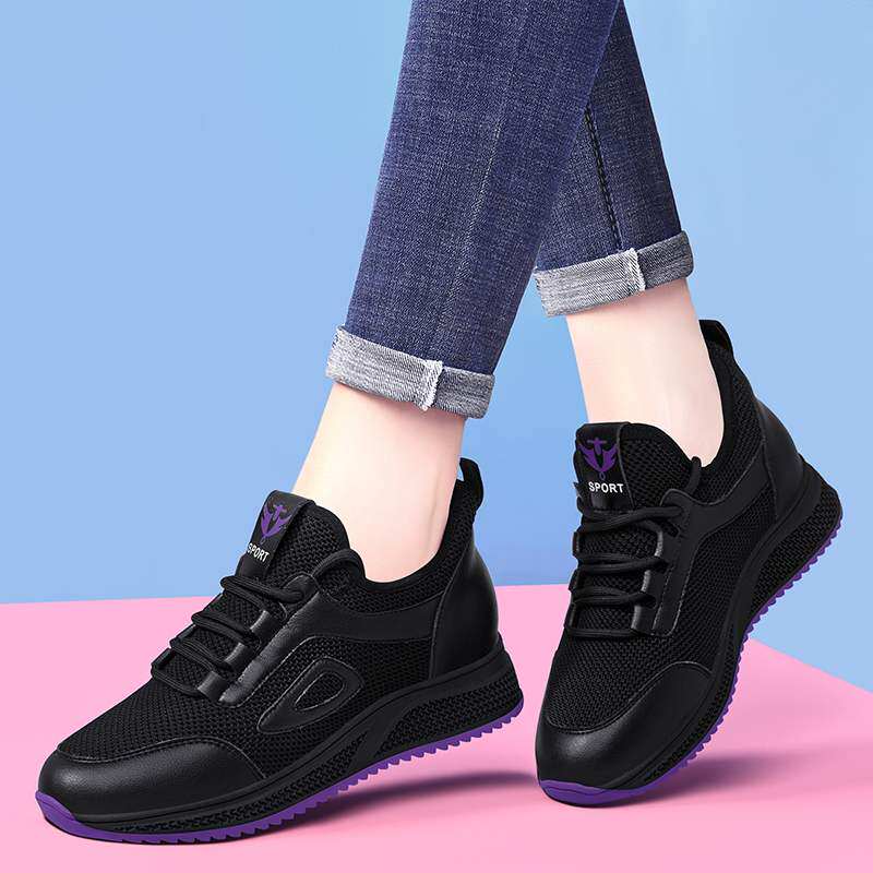 妇女士轻便运动鞋秋冬季中年四五十岁妈妈旅游休闲鞋时尚休闲鞋