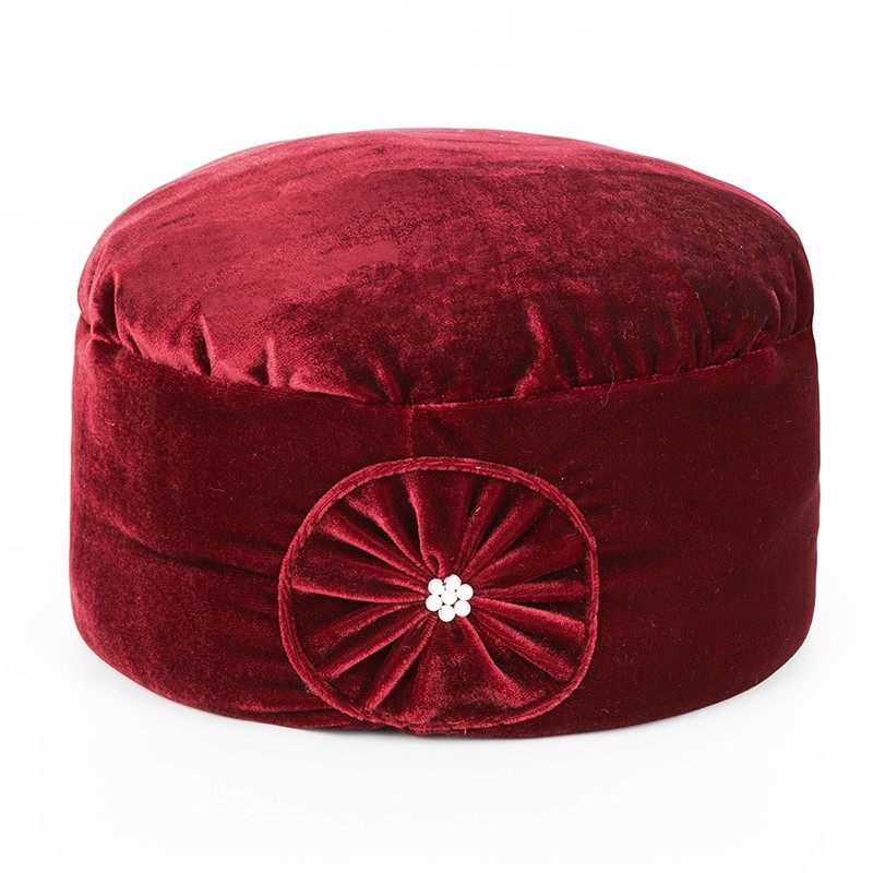 老年人帽子冬款女奶奶80岁妈妈盆帽红色农村百岁寿星外婆丝绒棉帽