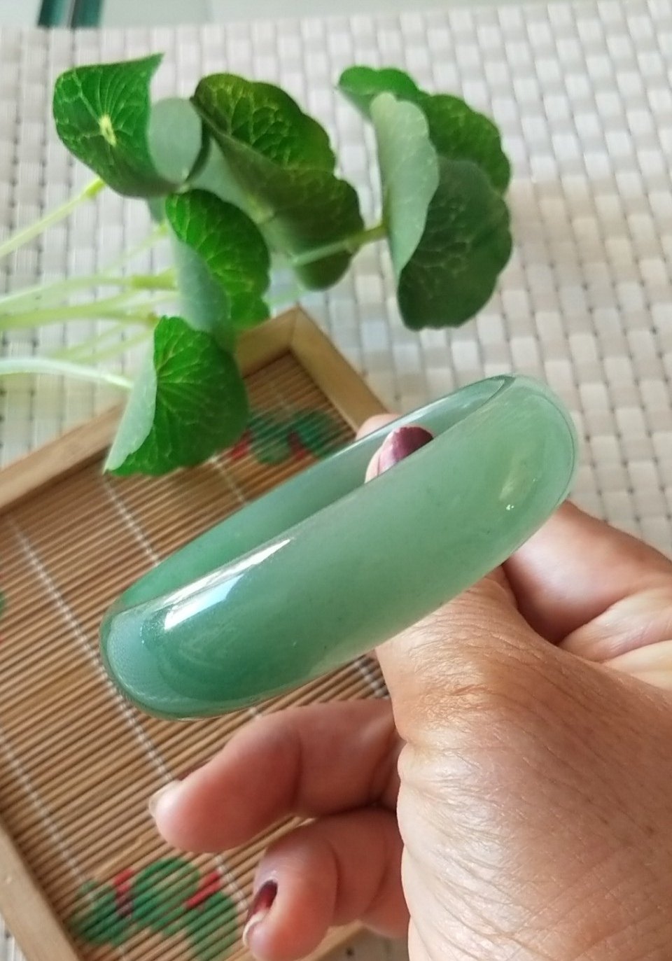 热销东陵玉手镯_纯天然佘太翠手镯女透水料绿翠玉镯东陵翠送妈妈女友