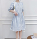 原单设计感法式宫廷风灯笼袖蓝色连衣裙子女2021春夏季新款高腰