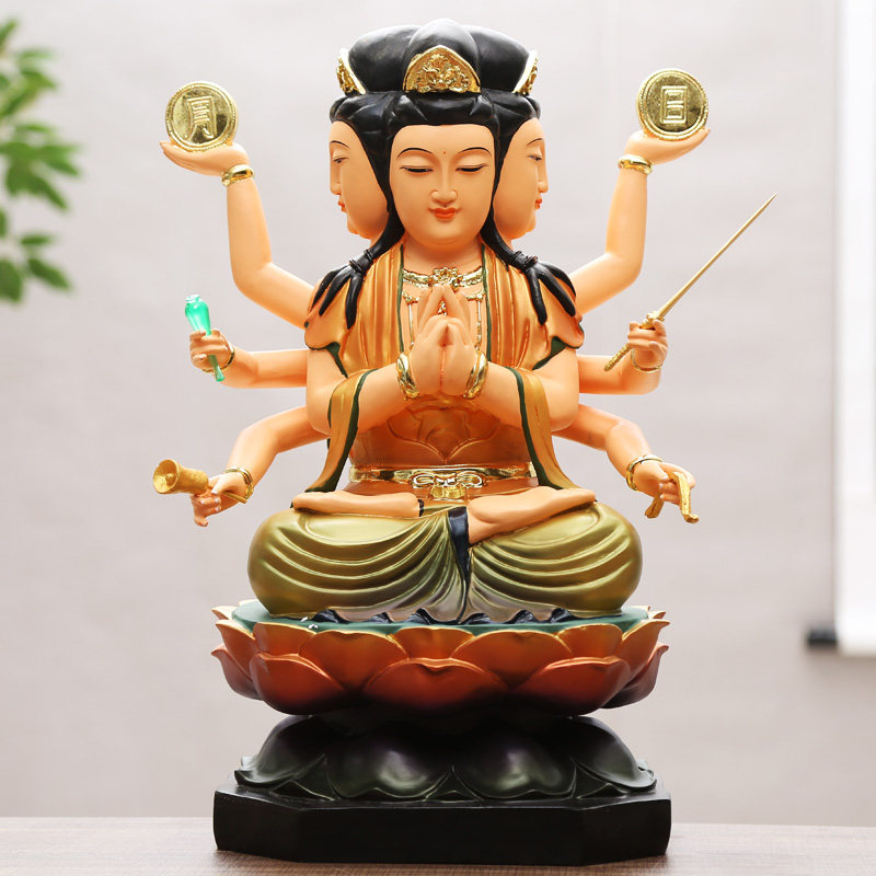 斗姆元君神像 斗姆元君 斗姥圆君树脂工艺品道教供奉斗姆彩绘摆件
