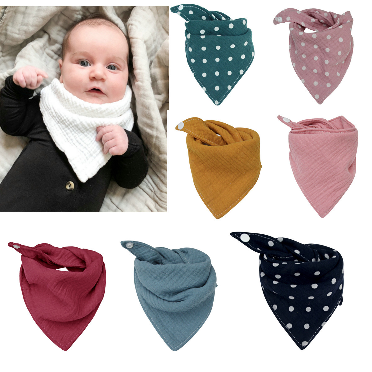 baby infant cotton bid triangle scarf feeding towel newborn