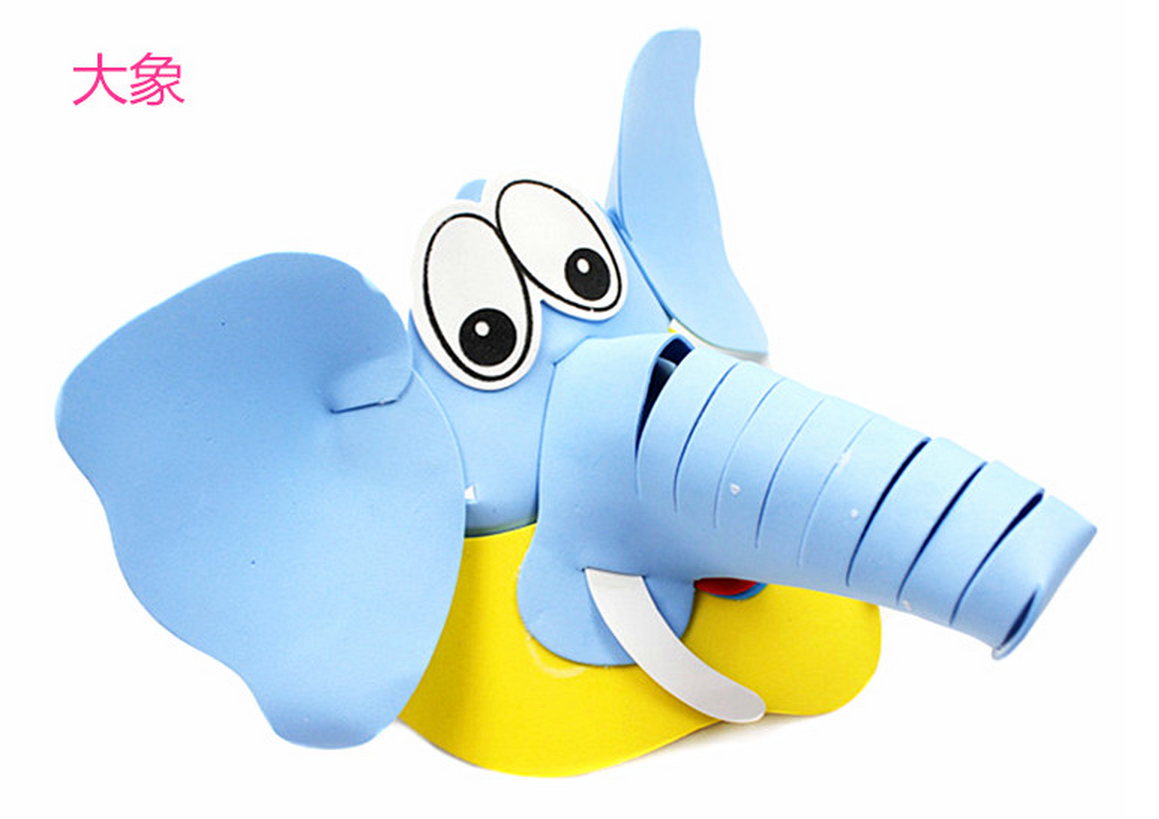 一折eva动物头饰_卡通eva动物头饰儿童表演道具大象帽子幼儿园活动