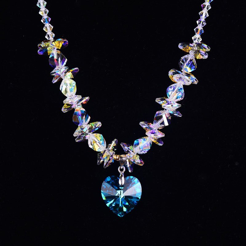 奥地利水晶爱心项链女纯水晶百搭大方日韩简约颈链配饰情人节礼物