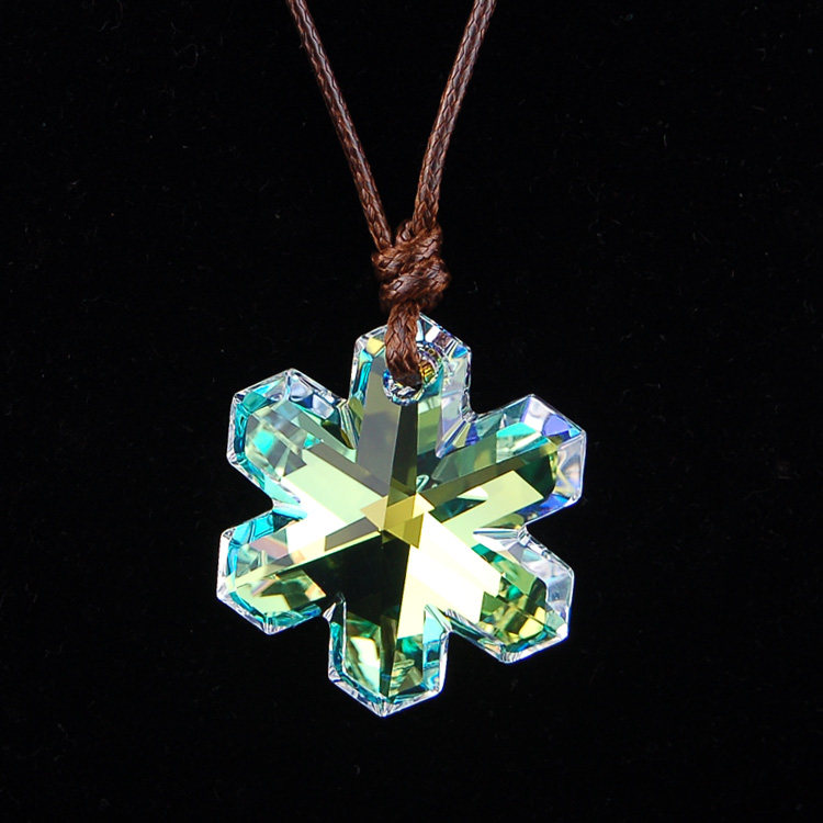 长款大雪花毛衣链 长吊坠奥地利水晶