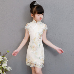 女童旗袍夏季薄款宝宝儿童中国风国风小女孩改良小旗袍复古演出服
