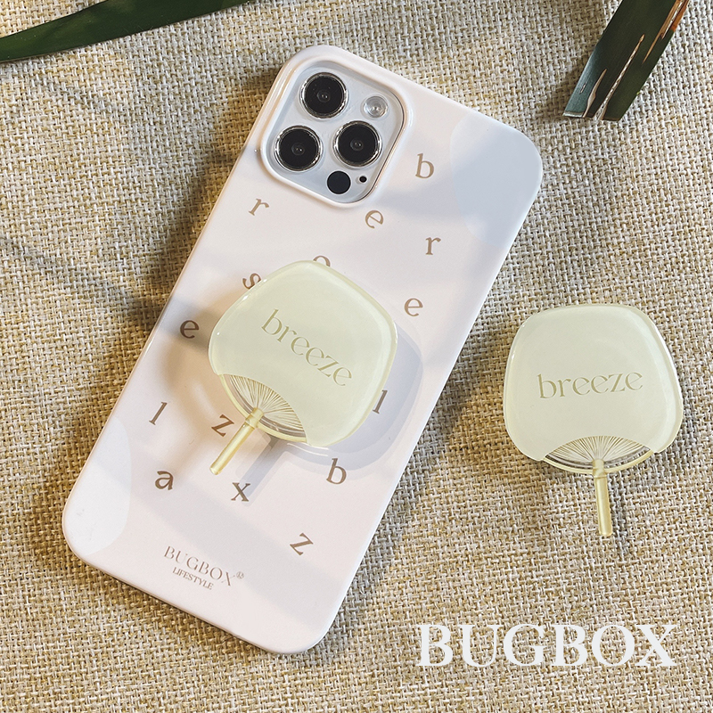 BUGBOX进口菲林春夏新款扇子米色适用于苹果iPhone14ProMax简约高级15pro硬壳13手机壳12保护壳ins风
