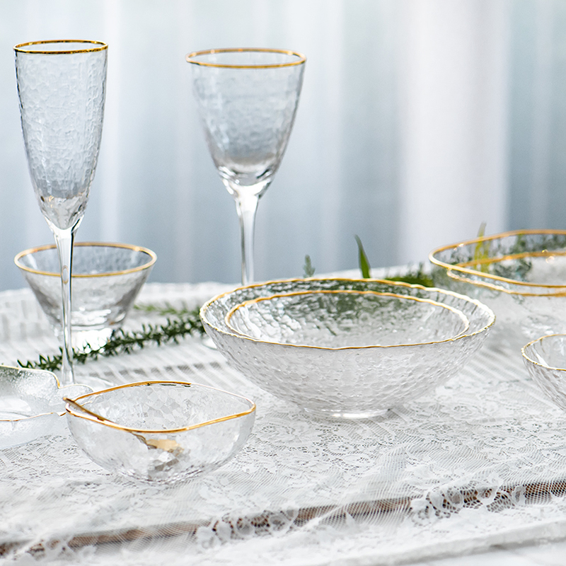 Japanese INS Phnom Penh Hammer Glass bowl originality household tableware transparent Glass Noodle Bowl fruit Salad bowlin the Tableware , Tableware , Bowl category - from Buy2taobao.com to provide professional Taobao agent buy service