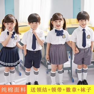 幼儿园园服夏季学院风英伦风中小学生毕业照服装儿童班服校服套装