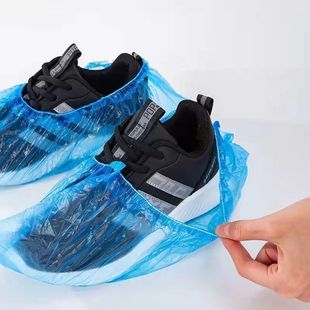 加大码一次性鞋套加厚家用加厚耐磨室内塑料白色防水机房防滑脚套